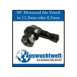 1x Moto Alu-Ventil Schwarz Alu Motorrad Ventil 90° für...